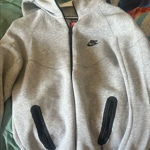 Nike Light Gray Hoodie with Black Accents